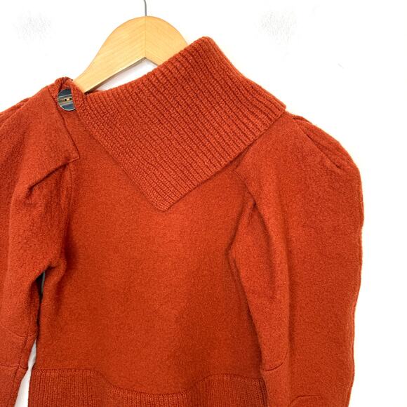 Ulla Johnson Riley Puff Sleeve SHRUNKEN Sweater In Orange Size XXS - Picture 10 of 15